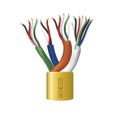 Bobina de Cable de 305 Metros / Color Amarillo / Compuesto por  6 x 22 AWG blindado, 4 x 18 AWG, 4 x 22 AWG, y 2 x 22 AWG / Para Aplicaciones en Control de Acceso