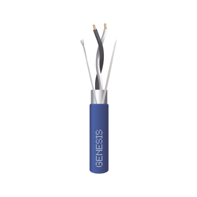 Bobina de 305 Metros de Cable BLINDADO / 2 x 22 AWG / Uso INTERIOR / Azul / Tipo CMP-CL3P, FPLP, FT6 / UL de COMUNICACIÓN de datos 