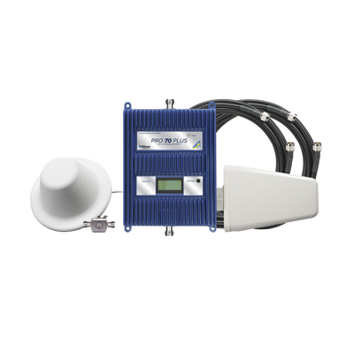 KIT Amplificador de señal celular 4G LTE, 3G y VOZ. Especial para cubrir áreas de hasta 5000 Metros Cuadrados por ser de grado comercial e industrial.  Soporta múltiples operadores, tecnologías y usuarios.