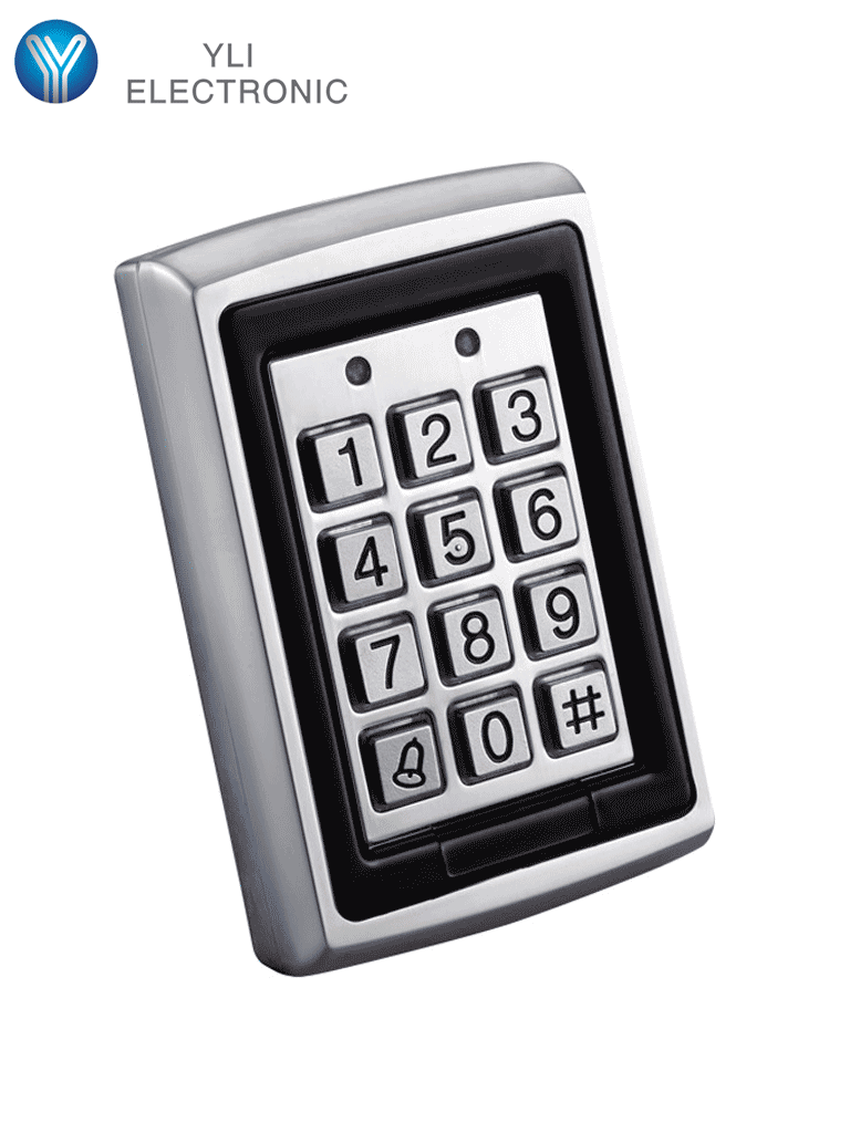 YLI YK568L - Teclado para Control de Acceso / Salidas  NC y NO / Exterior e Interior / 500 Usuarios password o tarjeta  ID 125 Khz 