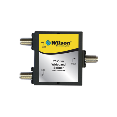 Divisor de potencia (Splitter) en 75 Ohm, de dos vías para 700-2700 MHz.