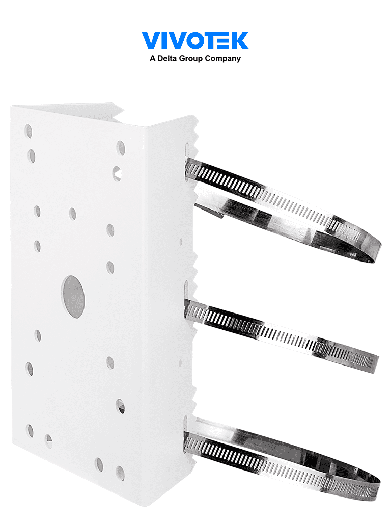 VIVOTEK AM-314 -Soporte para montaje en poste de cámaras y gabinetes para exterior, fabricado en acero y de color blanco #V1
