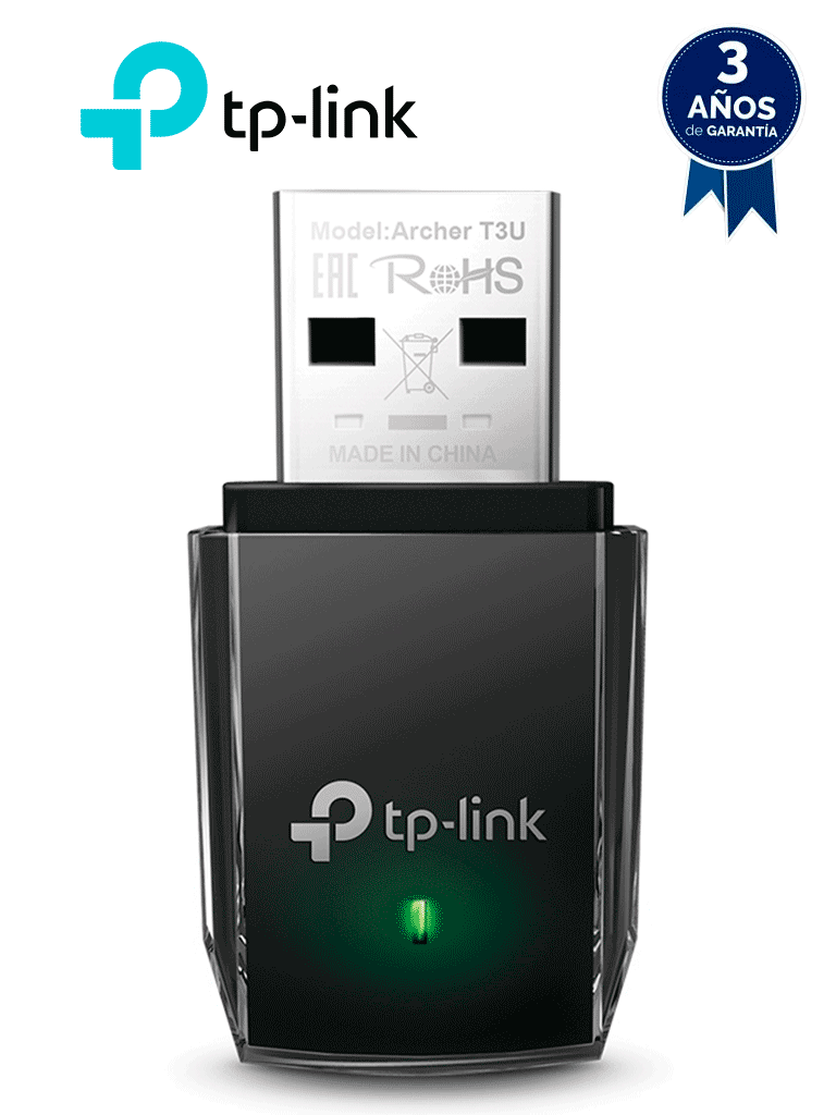 TP-LINK ARCHER T3U - Adaptador USB Mini Doble Banda Inalámbrico AC1300 , AC1300 (400 Mpbs en la banda de 2.4GHz y 867 Mbps en la banda de 5GHz) de velocidad inalámbrica con la próxima generación de Wi-Fi - 802.11ac , MU-MIMO , Puerto USB 3.0. #TP9