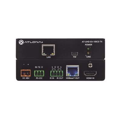 Transmisor 4K/UHD HDMI sobre 100 M HDBaseT con Ethernet, control y PoE