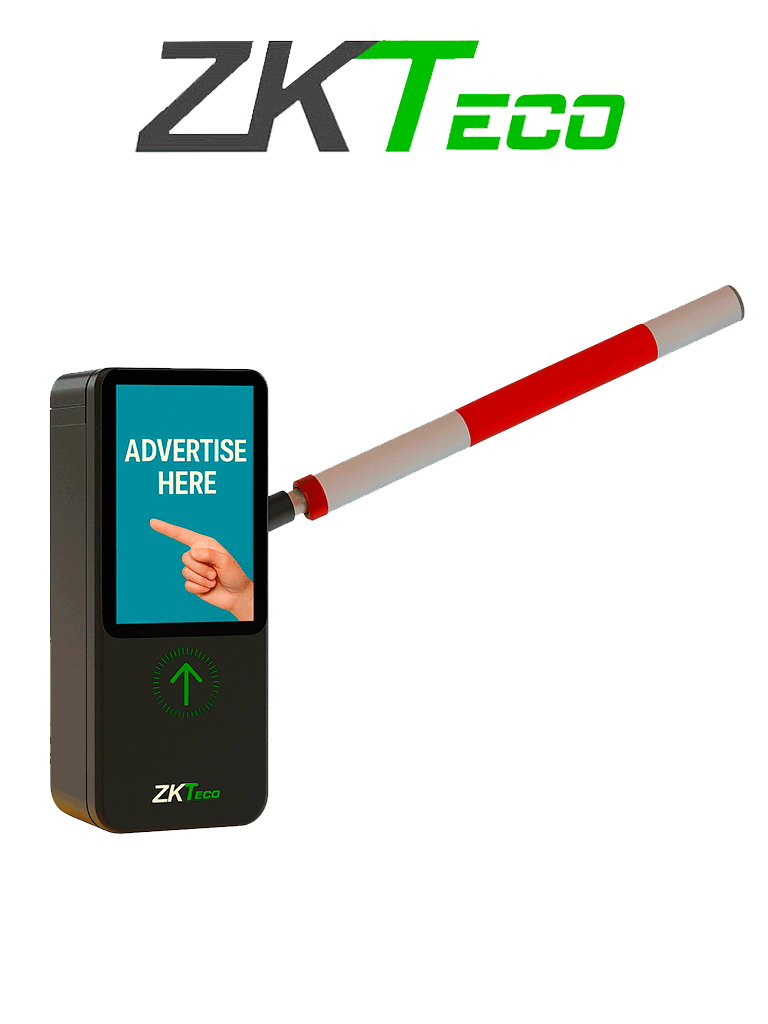ZKTECO - BG-LCD100L/R (3m) - Barrera Vehicular / Brazo brazo cilíndrico con esponja 3m / 0.6s~3s Apertura y Cierre / Pantalla  #ZKdLCD 21.5" TFT / ZKBioMedia Software para pantalla / Motor Brushless / Módulo Wi-Fi para App ZK Barrier #ZKB #HD2