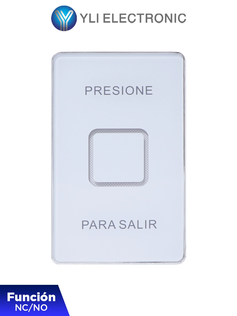 YLI TSK830NCLED - Botón de Salida Táctil, Luz LED, Cristal Templado, Acabado Elegante, 12 VCC, Función NC/NO, Sin Caja de Instalación Requerida #HD5