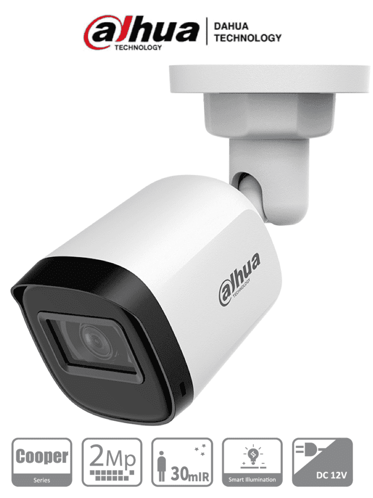 DAHUA HAC-B2A21N-U-0280B - Camara Bullet de 2 Megapixeles/ 1080p/ Lente 2.8 mm/ 100 Grados de Apertura/ 30 Metros de IR/ Metalica/ IP67/ Soporta: CVI/TVI/AHD y CVBS/ Menu OSD para Configuraci贸n/ #OSD #VolDH #TopDahua #M1 #MCI2