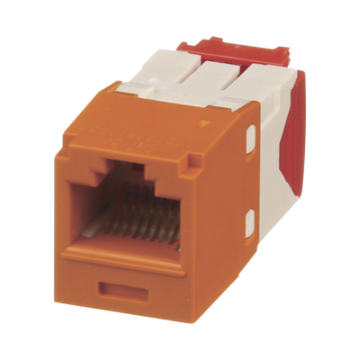 Conector Jack RJ45 Estilo TG, Mini-Com, Categoría 5e, de 8 posiciones y 8 cables, Color Naranja