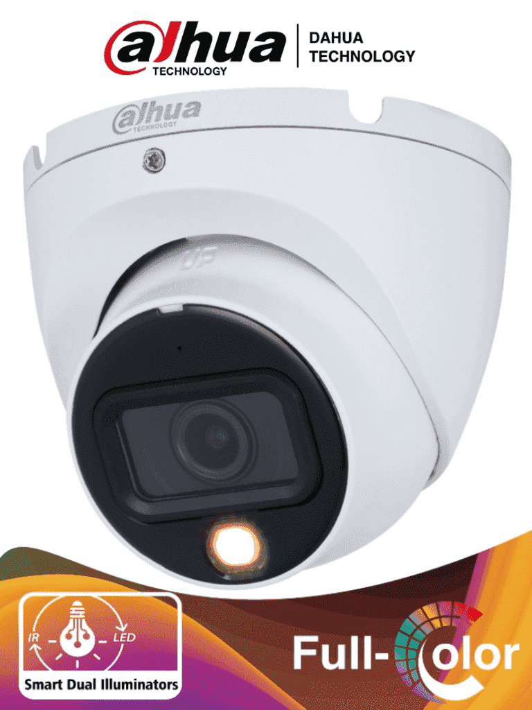 DAHUA HAC-HDW1801TLM-IL-A - Camara Domo 4k/ Iluminador Dual Inteligente + Full Color/ Lente de 2.8mm/ 106 Grados de Apertura/ 20 Metros de Iluminación IR y Visible/ Super Adapt/ Microfono Integrado/ WDR Real de 120 dB/ IP67/ 