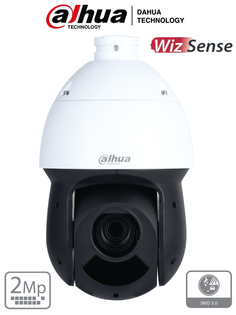 DAHUA SD49225DB-HNY - Cámara IP PTZ de 2 MP/ WizSense/ 25x de Zoom óptico/ IR de 100 m / H.265 / WDR Real de 120 dB/ Protección perimetral / Detección de rostros / SMD Plus/ Ranura para MicroSD/ IP66/ E&S de alarma y audio/ #HL #MCI2