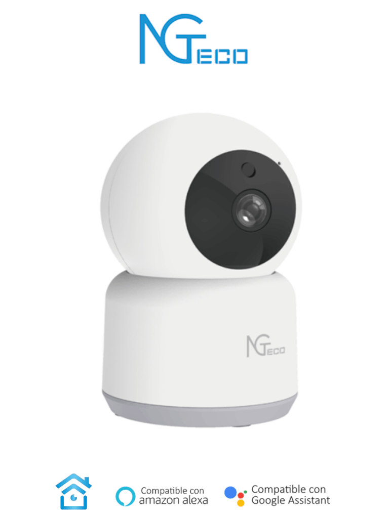 NGTECO NGC2401 - Cámara PT WiFi / 1080p / Lente 3.6mm / Visión panorámica e inclinación / Visión Nocturna / Almacenamiento Local y en la Nube /  Control Remoto / Audio Bi-direccional / Funciona con Alexa #NG #ZK9
