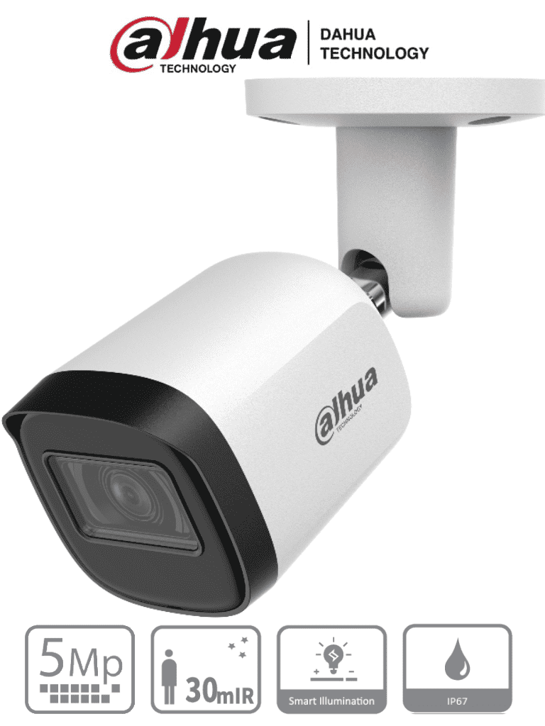 DAHUA HAC-B2A51N-U-28-S2 - Camara Bullet de 5 Megapixeles/ Lente de 2.8mm/ Angulo de visión 106 grados/ IR de 30 Mts/ IP67/ Metalica/ CVI/CVBS/AHD/TVI/ #LoNuevo #VolDH #M1 #VFL