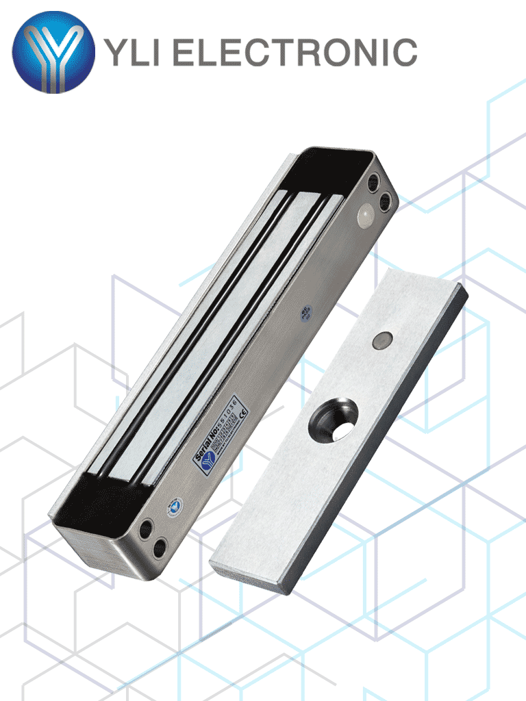 YLI YM280WLED - Cerradura Magnética para exterior IP68 con LED / Fuerza de Sujeción 280Kg /600Lb / Voltaje Dual 12v/24 VDC #HD5