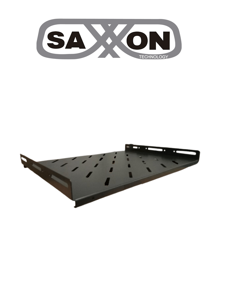 SAXXON SXCH19X1U600 - Charola ventilada para gabinete / Acero Laminado Color Negro / 1UR / Medida de 47cm de Ancho x 35cm de Profundidad  