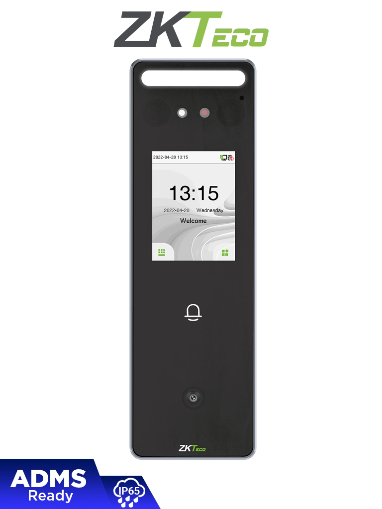 ZKTECO SpeedFaceV3LQR - Control de Acceso y Asistencia Visible Light con Autenticación Facial (500 Rostros), Lectura de QR (3000 Códigos), Registro de 200,000 Eventos, IP65 y Conectividad TCP/IP  #ZKL