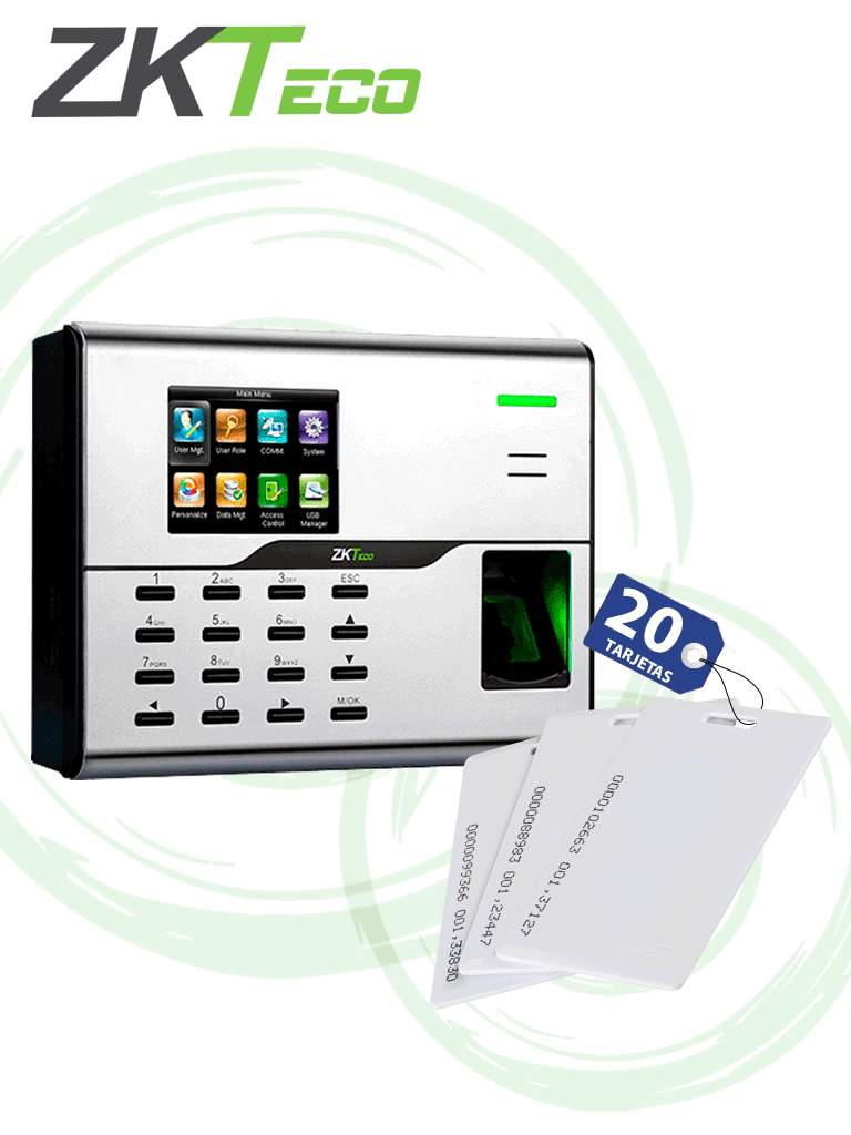 ZKTECO UA860IDCARDPAK - Control de Acceso y Asistencia Simple con 20 tarjetas de proximidad ID de125Khz 1.88 mm 