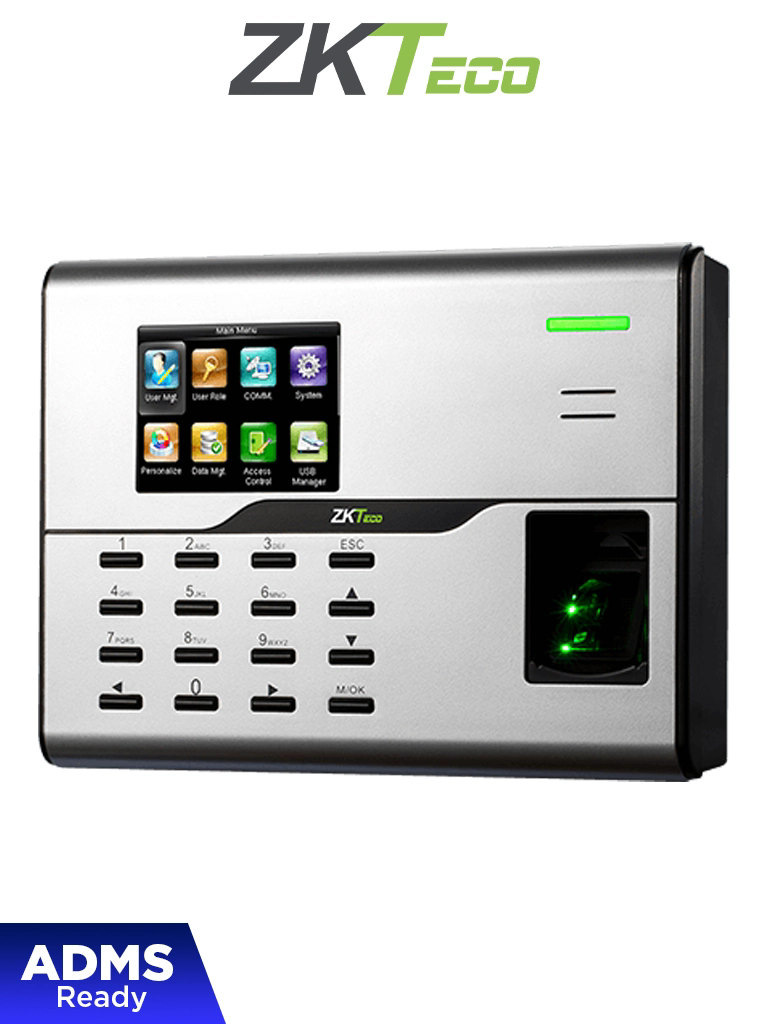 ZKTECO UA860ID - Control de Asistencia y Acceso Básico con Huella Digital BioID (3000), Tarjeta ID 125 kHz (3000), Registro de 50,000 Eventos, Conectividad TCP/IP y WiFi #CM1