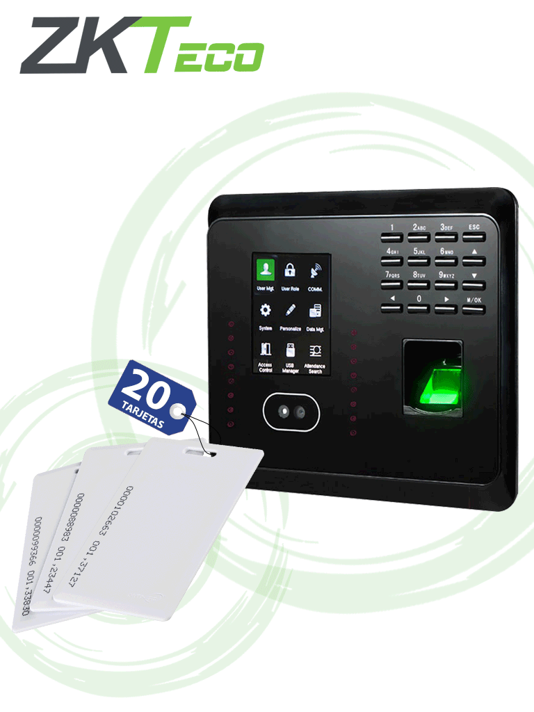 ZKTECO MB360IDP- Paquete de Control de Acceso y Asistencia MB360ID con 20 tarjetas de proximidad ID de 125Khz  IDCARDKR2K ZAS475002 