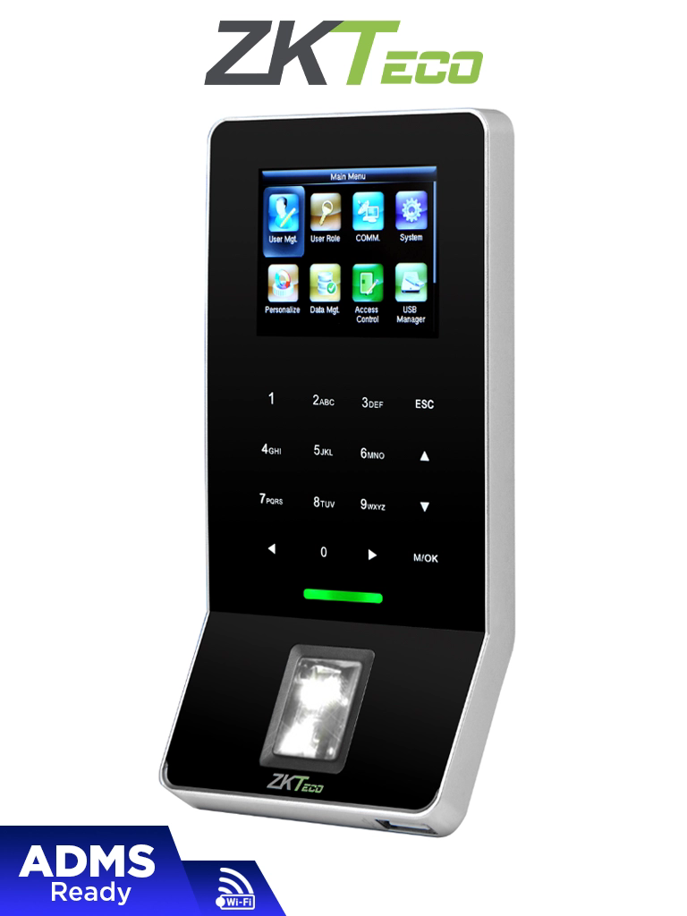 ZKTECO F22ID - Control de Asistencia y Acceso Básico con Huella Digital BioID+ (3000), Tarjeta ID 125 kHz (5000), Registro de 30,000 Eventos, Conexión Ethernet y WiFi #HD2 #ZK9 #CM1