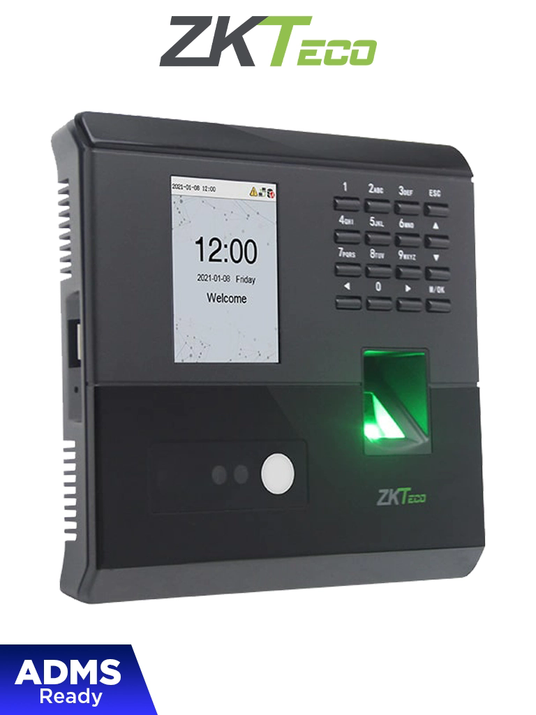 ZKTECO MB10VL - Control de Asistencia y Acceso Básico Visible Light con Autenticación Facial (100 rostros), Huella Digital BioID (500), Registro de 50,000 Eventos, Conexión TCP/IP y SSR (Reporte en Hoja de Cálculo Mediante USB) #ZKL #CM1