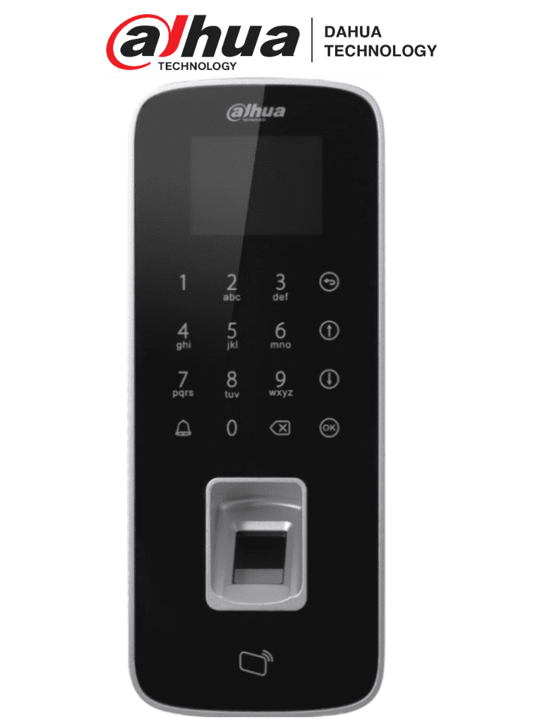 DAHUA ASI1212D-D - Control de Acceso con Teclado Touch/ 3,000 Huellas/ 30,000 Tarjetas ID/ 150,000 Registros/ TCP/IP/ P2P/ Soporta Huella, Tarjeta y Password/ Soporta Anti-passback/ Puerto USB para Importar Configuración o Exportar Registros/ 