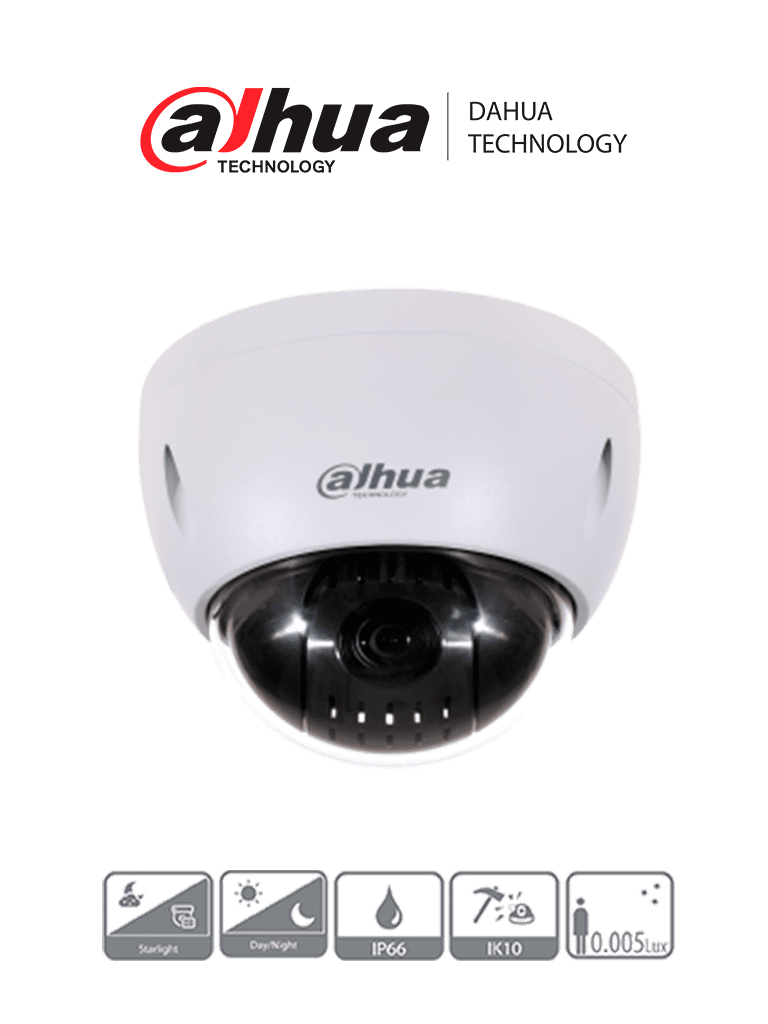 DAHUA DH-SD42215-HC-LA - Cámara PTZ de 2 Megapíxeles/ 1080p/ 15x de Zoom Óptico/ Montaje en Techo/ WDR Real 120 dB/ Starlight/ Antivandálica IK10/ IP66