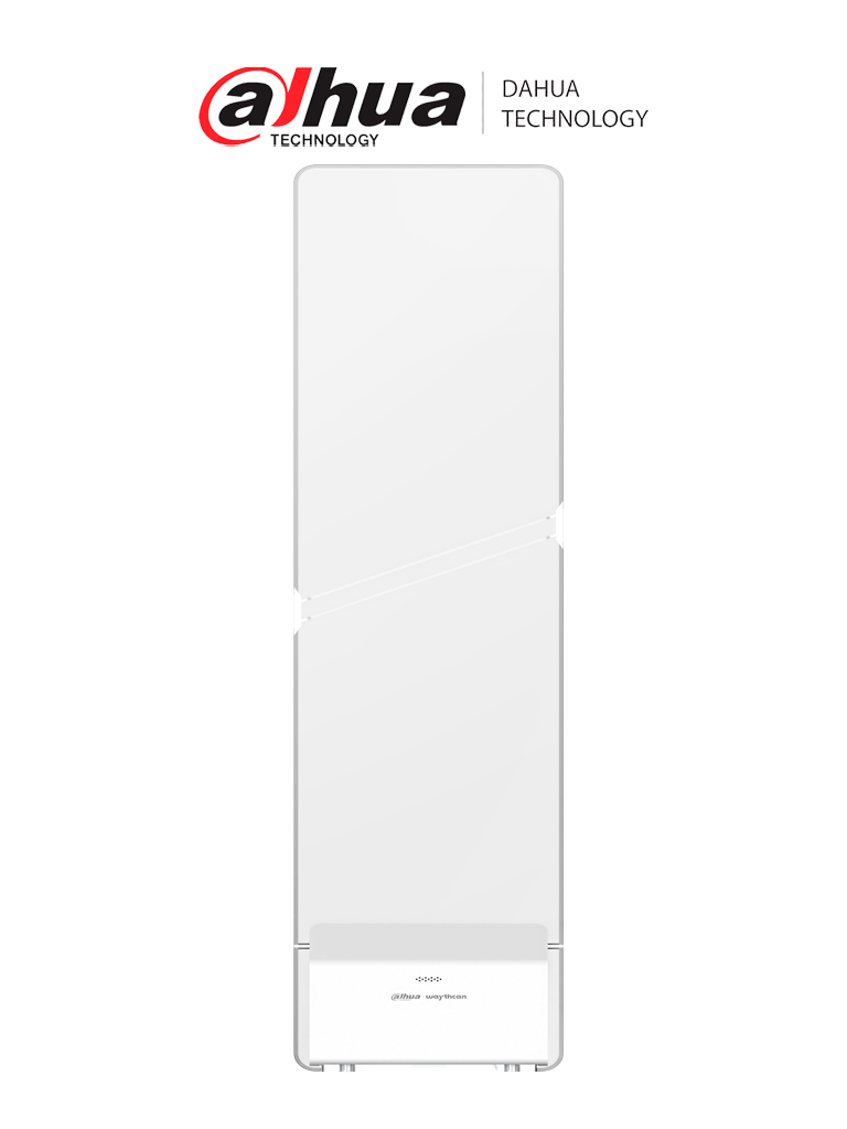 DAHUA DHI-ISC-EAA8-C118-P Antena AM Principal (Maestra) 58 kHz ofrece detección de etiquetas de hasta 2 metros, diseño en acrílico transparente con luz de fondo LED ajustable en 5 colores, y alarma regulable.  Compatible con Antena DHI-ISC-EAA8-C101-R