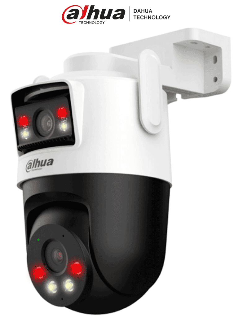 DAHUA IPC-WPT1339DD-SW-3E2-PV -Cámara IP PT Wifi Dual de 6 MP/ Dos lentes de 3 MP cada uno (fijo y PT), Iluminador Dual Inteligente, IR 50m, Microfono y Altavoz Integrados, IA, Autotracking, Disuasión activa, Ranura MicroSD, IP66#LoNuevo #DDPT #DHWifi #MC