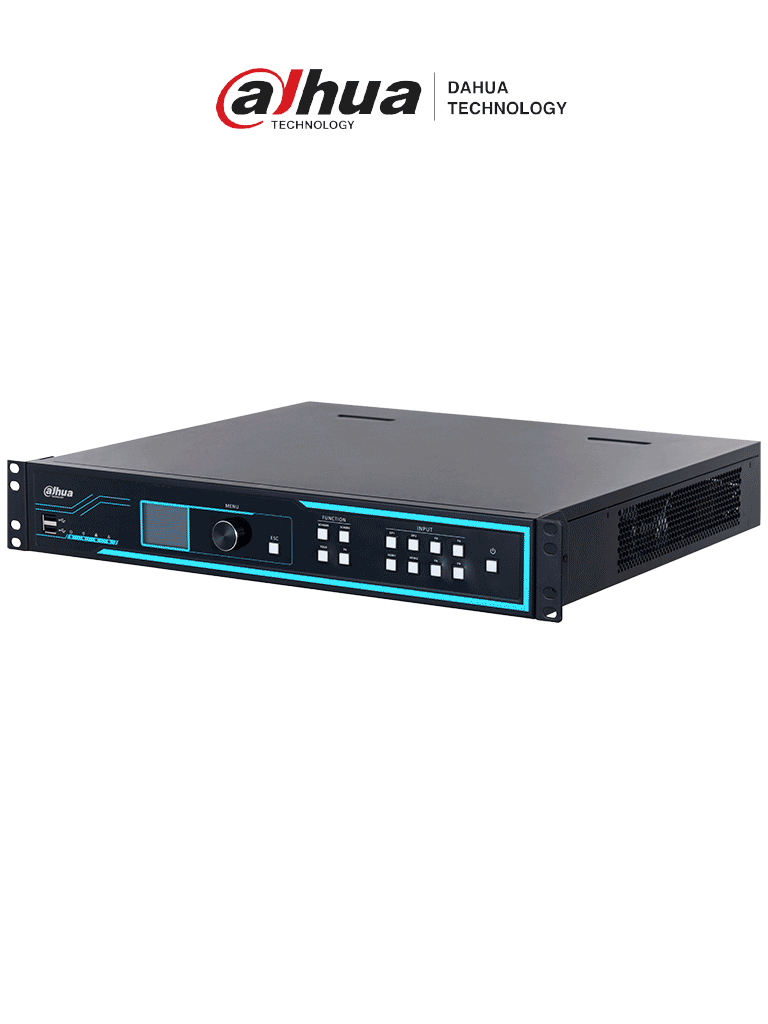 DAHUA DHI-NVD1205DU-4I-8K  Decodificador de vídeo IP Ultra HD (8k)/ 12 salidas HDMI/H265+/ H265/ H264/ MJPEG/ HDMI /DVI-I/ Soporta 1/4/6/8/9/16/25/36 y división libre/ RS232, RS485/  Control de pantallas de empalme para zoom/fusión/desplazamiento