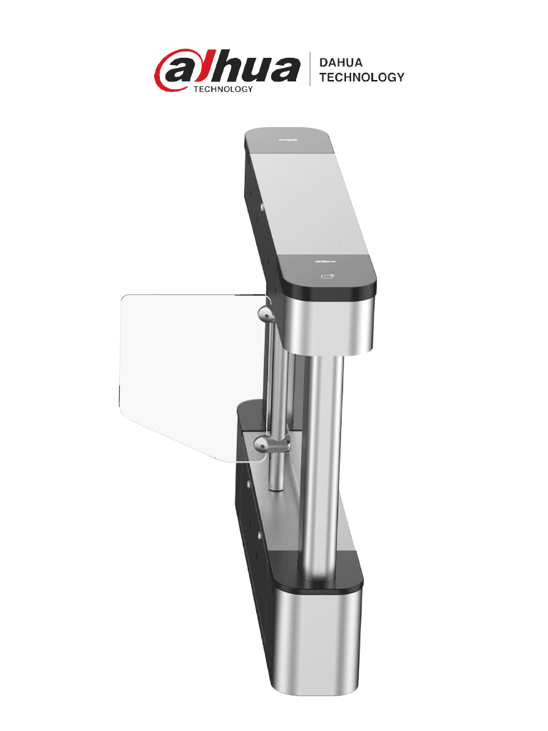 DAHUA DHI-ASGB210Y-R Swing Barrier Derecha/ Desbloqueo Rápido/ Cortina de Luz IR/ Servomotor/ Alarma Sonora y Luminosa/ Acrílico 600 mm Largo #ACCDA