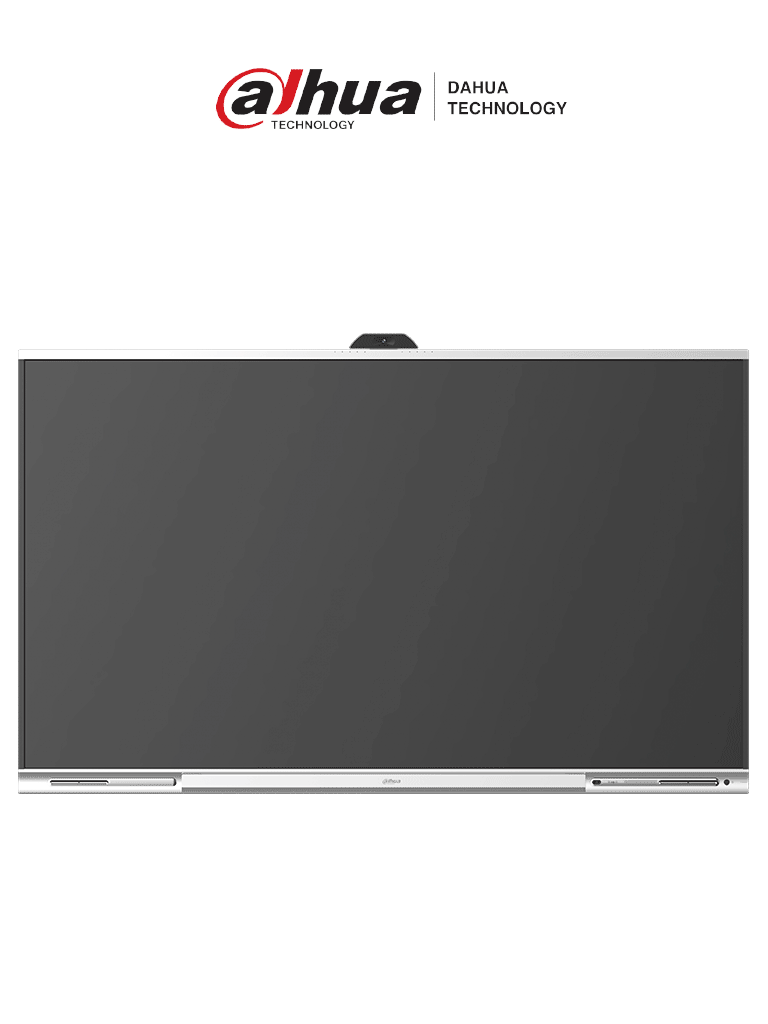 DAHUA DHI-LPH86-MC470-P - Pantalla interactiva UHD 4K de 86" con sistema Android. Ofrece resolución 3840x2160, cámara de 48MP, micrófono y altavoces integrados. Diseño robusto con carcasa metálica y brillo de 350 cd/m² para imágenes claras.