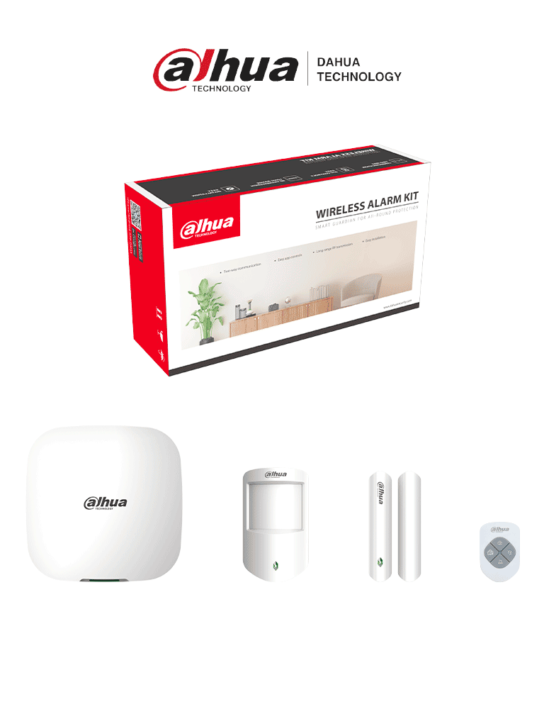 DAHUA DHI-ART-ARC3000H-03-W2 - Kit de Alarma Inalámbrico con Conexión Wifi y Ethernet / Monitoreo por APP / Incluye Panel WiFi Ethernet; Un Sensor de Movimiento; Un Contacto Magnético; Un Control Remoto/ #AlarmasDahua #DICDAL #Anivdahua4