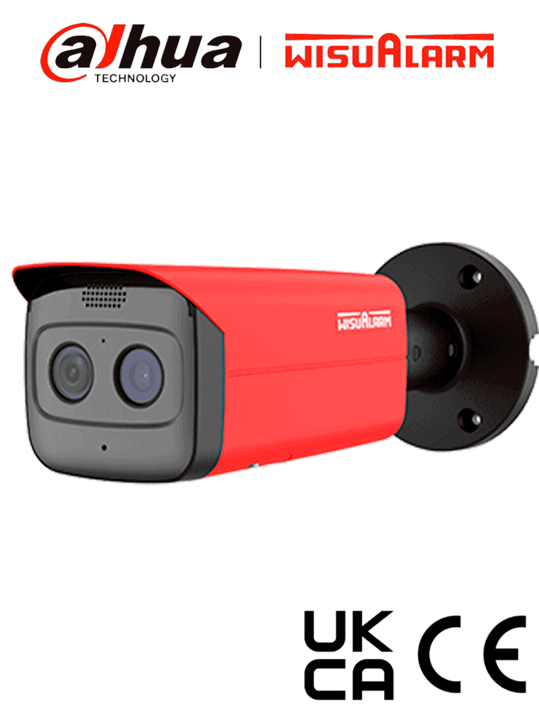 DAHUA WISUALARM HY-FT431LFP - Cámara IP Termica Detección de Fuego de 4 MP/ Detector VOx de alta sensibilidad/ Detección Incendio, Alarma de Punto Frio y Caliente/ E&S de Alarma/ Ranura de Micro SD, Micrófono, Bocina de 70dB/ IP67/ #LoNuevo #Wisualarm #MC