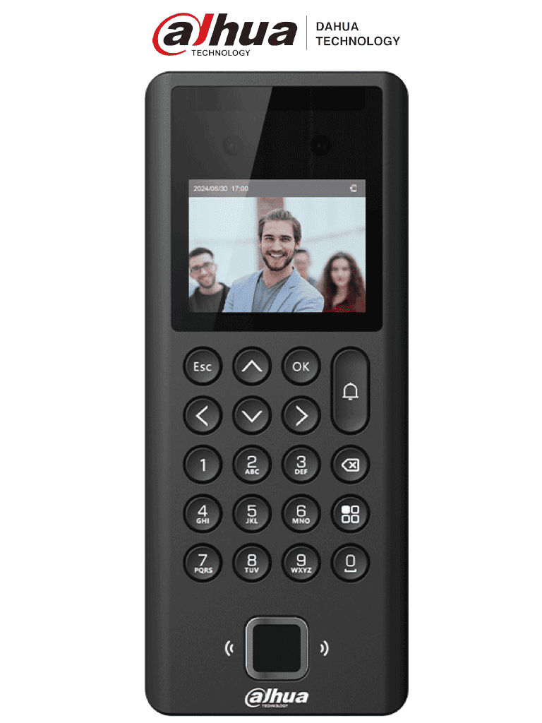 DAHUA ASI3204E -Control de acceso yAsistencia con reconocimiento facial, pantalla de 2.4",soporte para1,000 usuarios y contraseñas asi como3,000 tarjetas Mifare y huellas, 50 administradores y100,000 registros con 99.99% de Precisión#LoNuevo #DM #MCI1