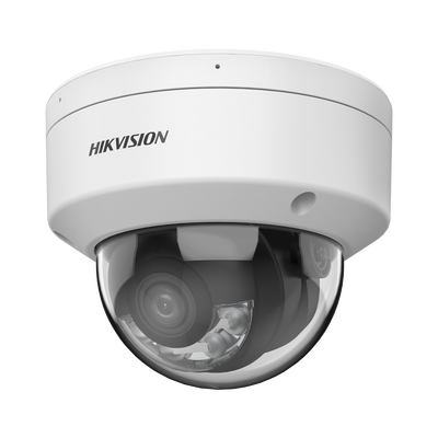 [Dual Light + ColorVu] Domo IP 4 Megapixel / Lente 4 mm / 30 mts IR + 30 mts Luz Blanca /  Microfono Integrado / Audio y Alarmas I/O / Exterior IP67 /  IK10 / WDR 130 dB / ACUSENSE / Captura Facial / ACUSEARCH / ColorVu 2.0