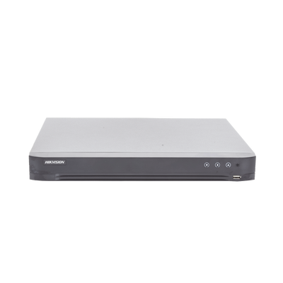DVR 8 Megapixel / 16 Canales 4K TURBOHD + 16 Canales IP / 2 Bahías de Disco Duro / 4 Canales de Audio / Audio por coaxitron / 16 Entradas de Alarma