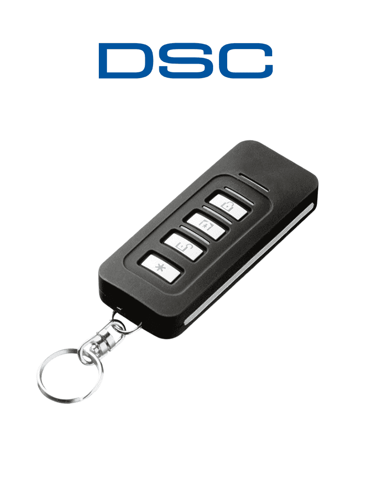 DSC PG9929 - Llavero de 4 botones programables inalámbrico  Power G  Slimline compatible con NEO, PRO, Qolsys e IoTega  