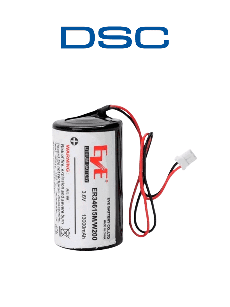 DSC-BATT13036V- Bateria De Litio 3.6 Vcd. 13.0 Ah. Para Sirena PG9901/PG9911 
