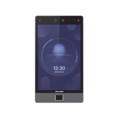 Terminal Facial Min Moe 8" Touch con Lector de Huellas / Delgada y Estética / PoE / 100,000 rostros / Exterior IP65 / Función de Videoportero y Lectura de Códigos QR / Lectura de tarjetas