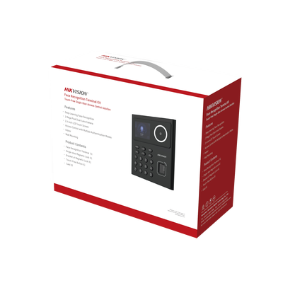 Kit WiFi de Control de Acceso Lite TODO INCLUIDO con Lector de Rostros, Tarjetas y Huellas / 500 Rostros / Compatible con App HIKConnect / Incluye Electroimán  Botón de Salida y Montajes Z y L para imán 