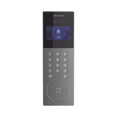 Videoportero IP Multiapartamento con Reconocimiento Facial / Llamada a App HikConnect (requiere monitor) / Protección IP65 / Apertura por Rostro, Tarjeta o App 