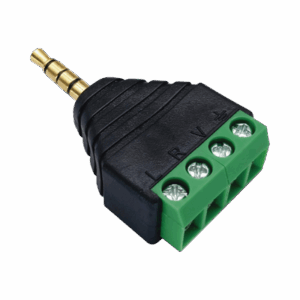 Conector de audio de 3.5mm macho a terminal de tornillo de 4 pines