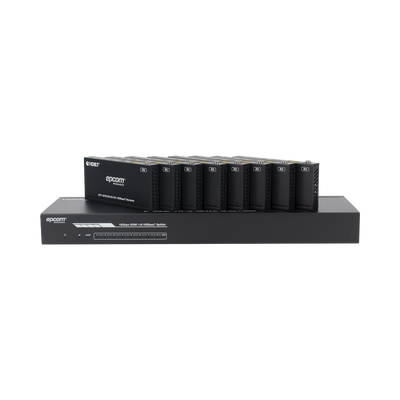 Splitter mas Extensor de Video | 1x8 | ProAV | HDBaseT™ | 120m en 4K@60Hz | 150m en 1080p@60Hz | Cat6/6a/7 | Gestión Avanzada EDID | Control IR y RS232 | PoC | Salida de Audio