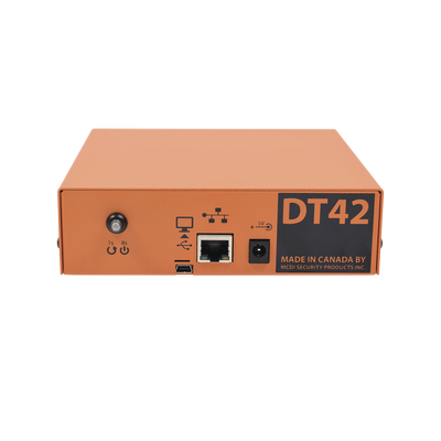 Receptora de alarmas IP Universal con 1 entrada de linea telefónica, para su central de monitoreo, recepción TCP/IP o GPRS, serie  M2M, paneles de alarma Hikvision, entre otros.