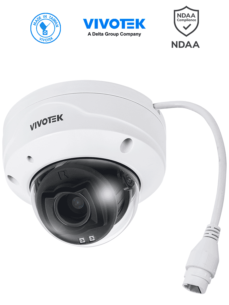 VIVOTEK FD9383-HTV - Cámara IP Domo exterior 5 MP, Lente Varifocal Remoto 2.8-12mm, Smart VCA, Deep Search, Smart IR 30 mts, WDR Pro, Visión SNV, Ciberseguridad Trend Micro, Micrófono Integrado, Protección IP66, IK10, ONVIF, NDAA #CONGELA2 #vtk