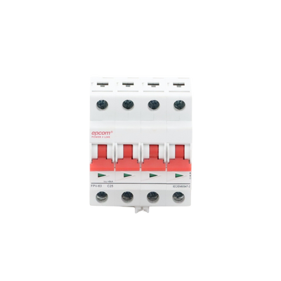 Protección Térmica/ Interruptor 4P, 25A,  Corriente Directa  1000 Vcc para Aplicación Fotovoltaica Montaje Riel DIN
