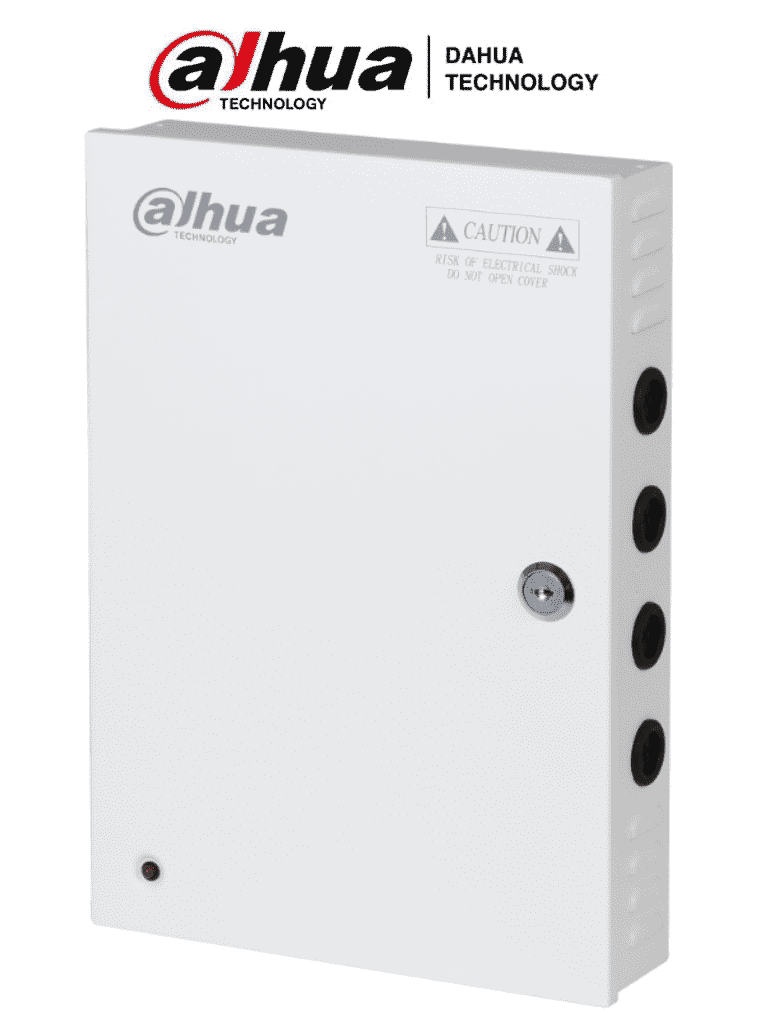 DAHUA DH-PFM342-9CH - Fuente de Poder de 12 Vcc 10 Amper/ Con Distribuidor para 9 Camaras/ Indicadores Led por Canal/ Voltaje de Entrada de 90 Vca-264V/ Fusibles Intercambiables/ Gabinete Metalico con Cerradura/ Protección Contra Descargas/ 