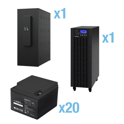 UPS Trifásico de 20 kVA/18 kW, Topología Online Doble Conversión, Voltaje de 208/220 Vca de L-L, Respaldo de 5 Minutos al 100% de Carga, Incluye Módulo y Banco de Baterías