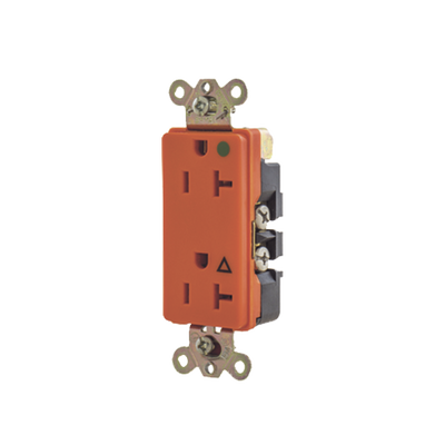 Receptáculo Duplex de 20 A 125 V /  2 Polos 3 Hilos/ Nema 5- 20 R / Color Naranja/ Grado Hospital.