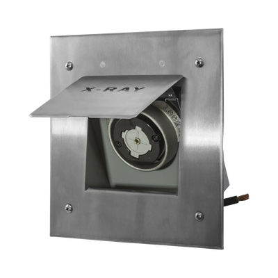 Receptáculo Móvil de Rayos X / 50 A 250 V CA/ 2 Polos 3 Hilos / Placa de Acero Inoxidable.